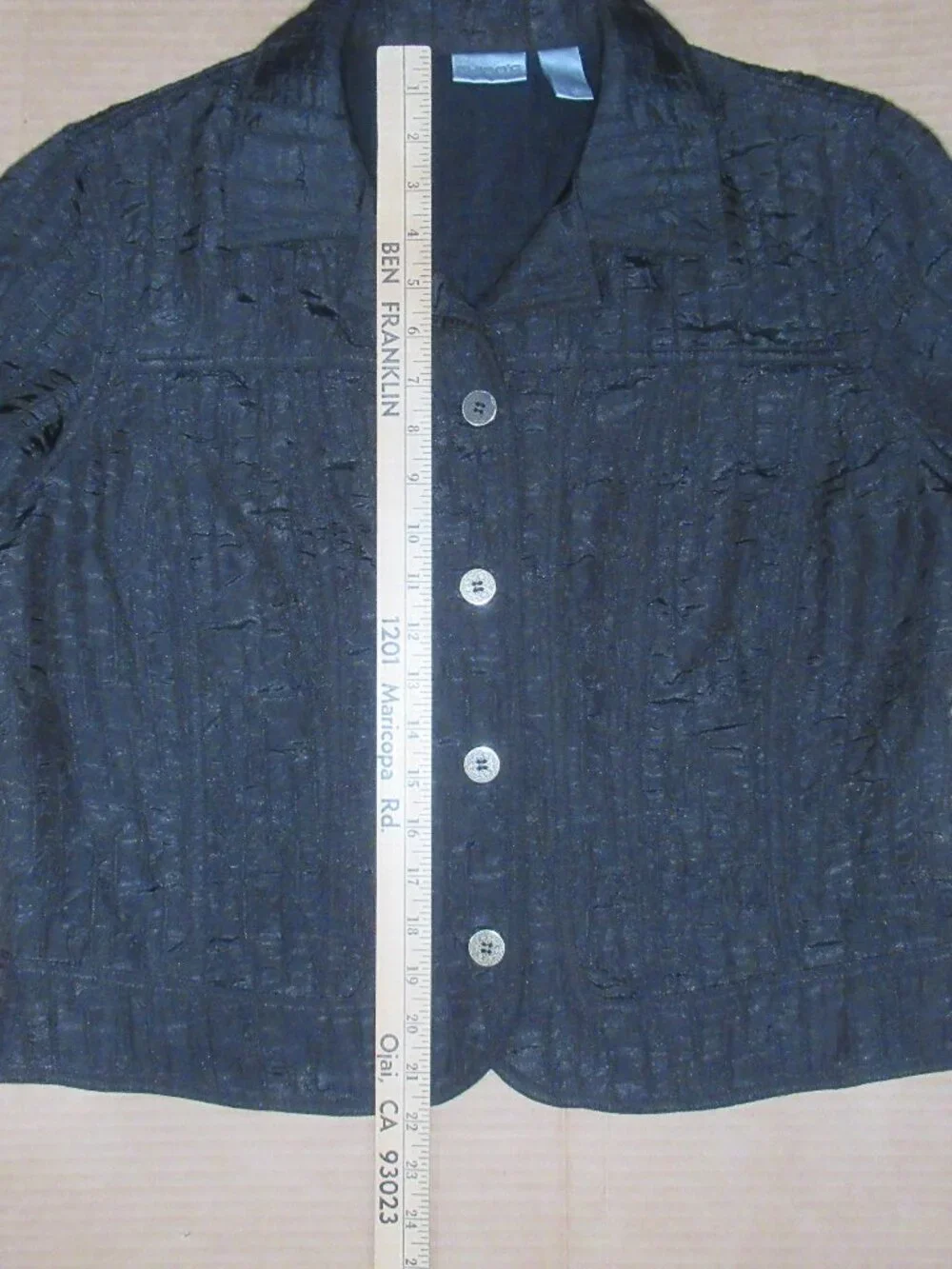 Chico’s Brown Textured Button-Up Jacket | Size 2 (Large) - Picture 4 of 10